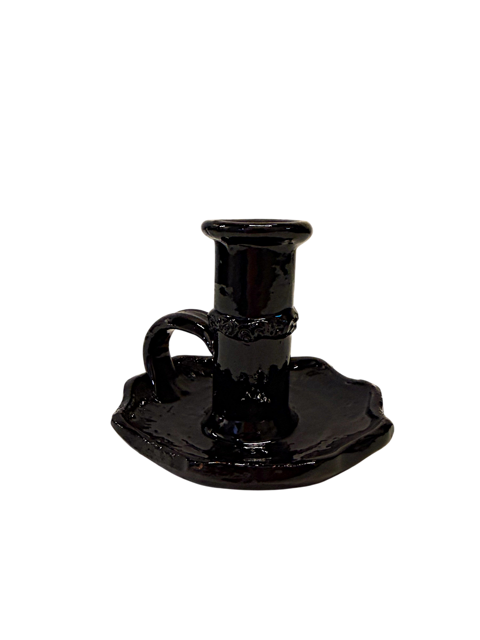 Candelabro de Barro Negro Vidriado, Santa Fe de la Laguna | Artisans Collection