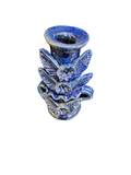 Candelabro de Barro Vidriado Azul de San José de Gracia | Mansión Iturbe Artisans Collection