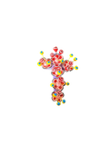 cruz de barro de ocumicho mini, regalo artesanal con identidad mexicana lleno de delicadeza. Color morada con rosa, ideal para un regalo coorporativo con identidad y alma. Comercio Justo