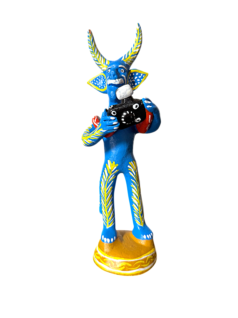 Diablo de Barro de Ocumicho Fotógrafo en Color Azul – Mansión Iturbe Artisans Collection