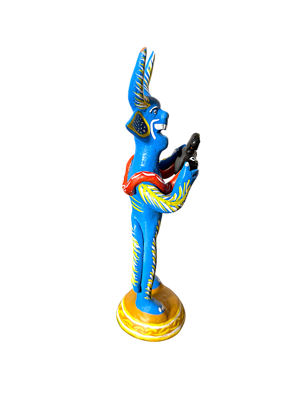 Diablo de Barro de Ocumicho Fotógrafo en Color Azul – Mansión Iturbe Artisans Collection