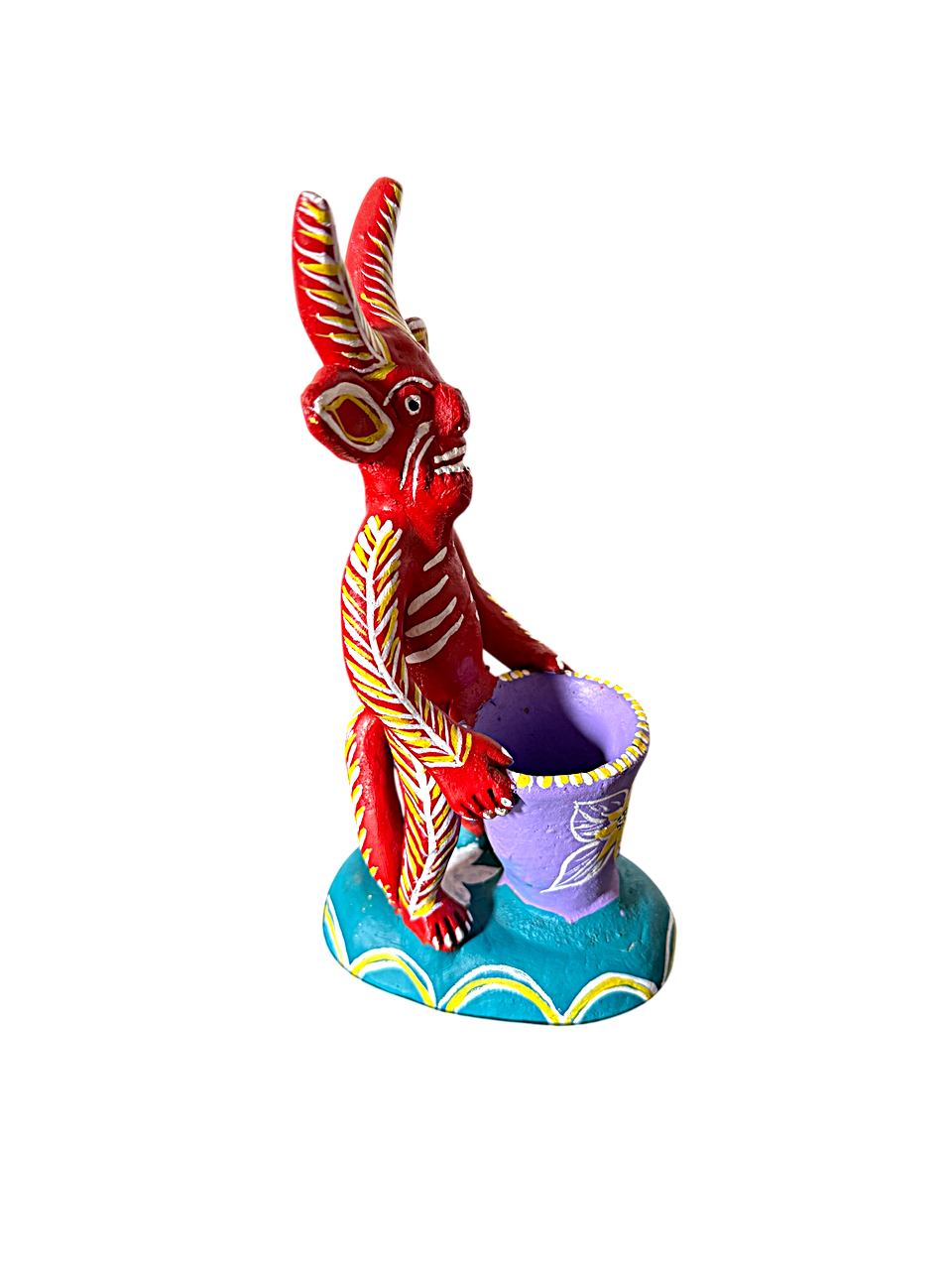 Diablo de Barro de Ocumicho en Color Rojo (Porta-Lápices) – Mansión Iturbe Artisans Collection