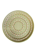 platon verde de barro de capula, técnica capulineado. Hecha por artesanos michoacanos, comercio justo, compra con proposito, artesanías mexicanas. El Arte Popular Mexicano es ideal para decorar.