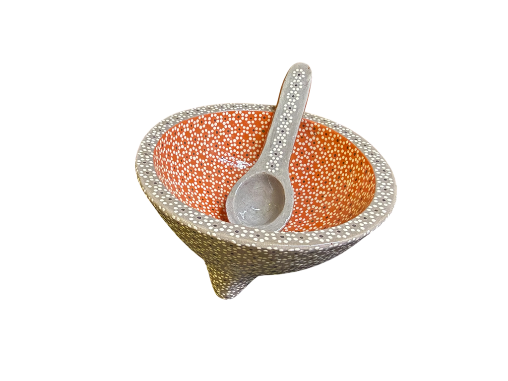 Molcajete de Barro con Técnica de Capulineado | Mansión Iturbe Artisans Collection